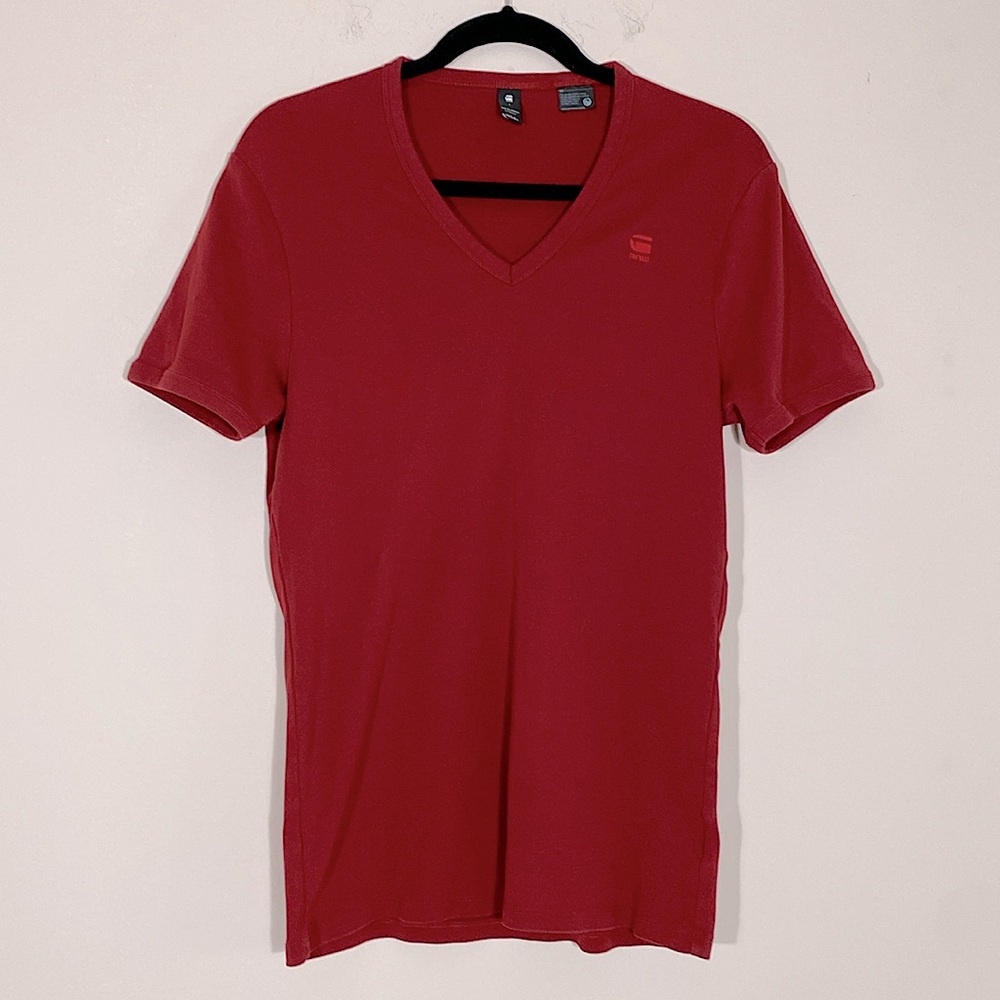 G-Star Raw V-Neck T Shirt Red L